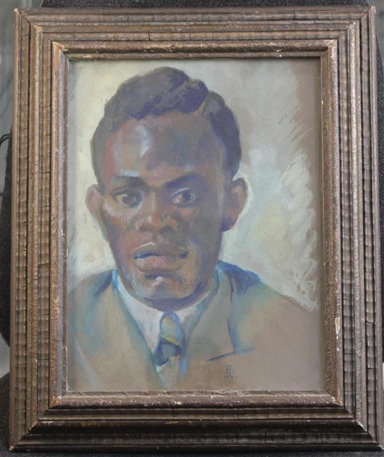 T M 1946 Portrait of a black man, 13 x 10in.